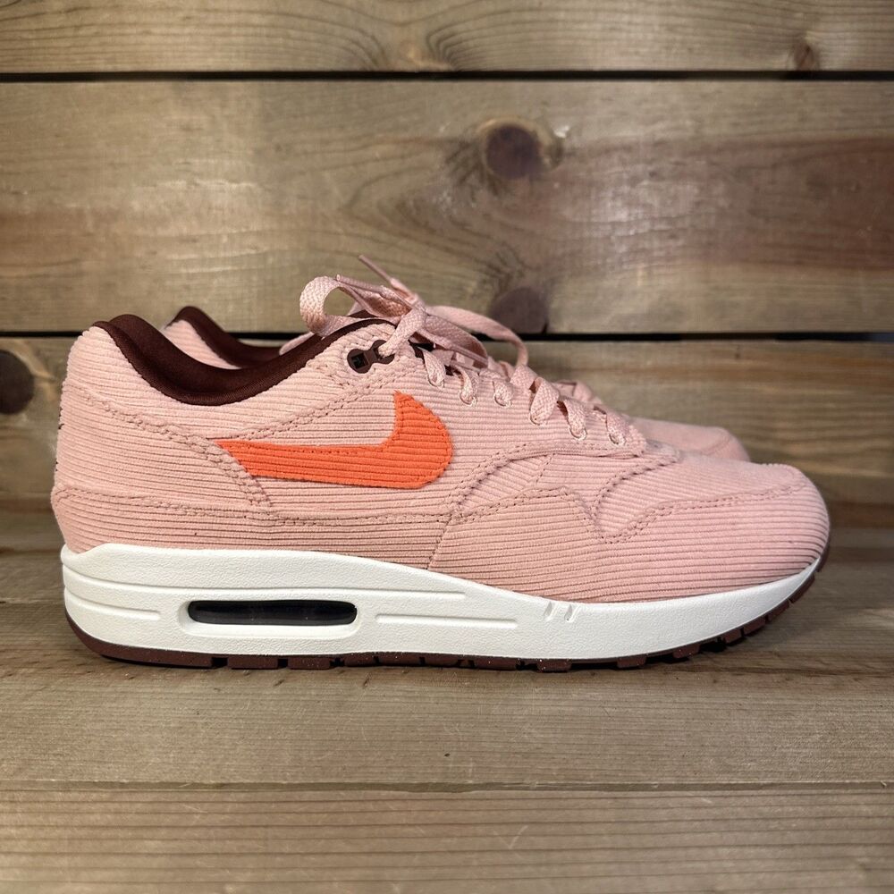 NEW Mens Size 10 - Nike Air Max 1 PRM “Coral Stardust Corduroy” Shoes FB8915-600